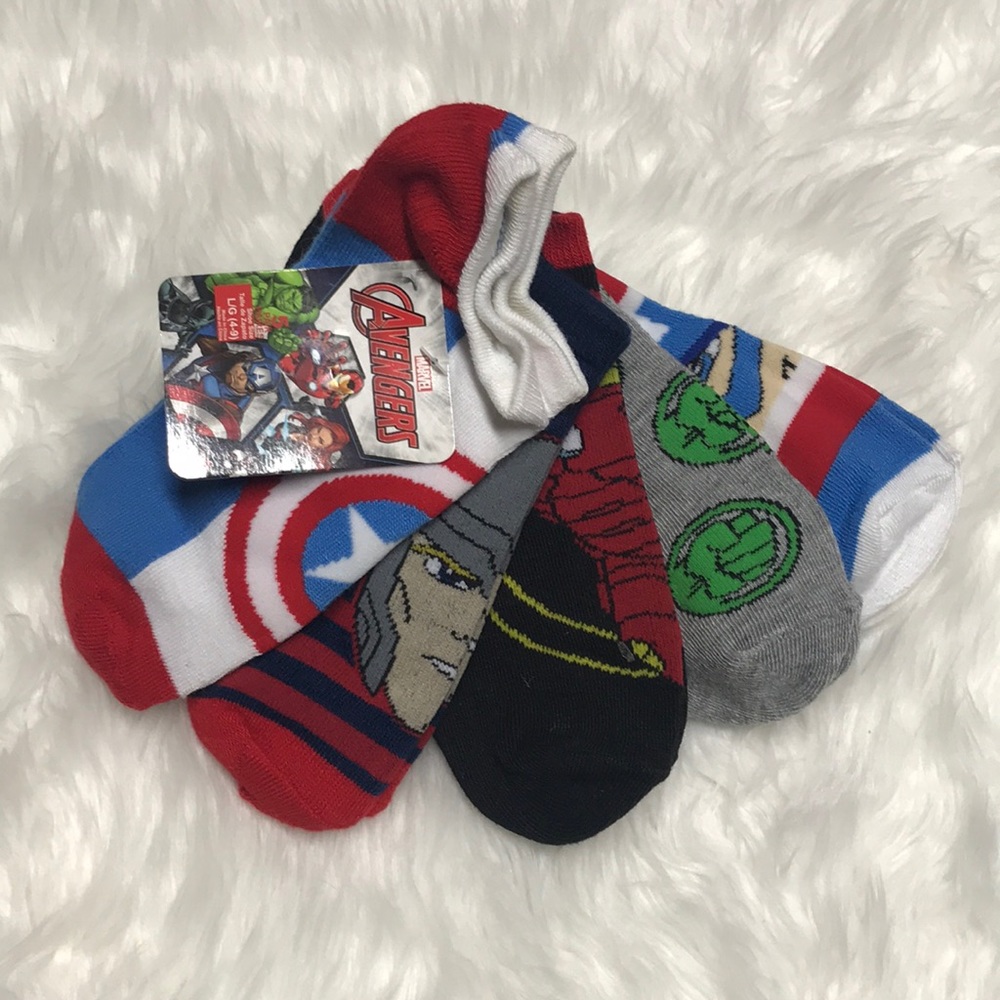 Marvel Avengers no show socks 5 pairs Large 4-9 - Picture 3 of 4